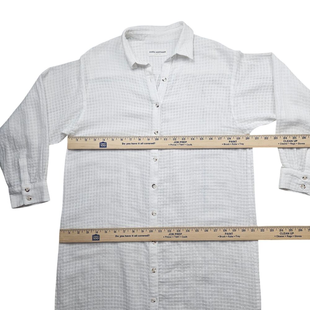 Anthropologie Mara Hoffman Swim S Midi Cover up Dress Shirt Gauze Oversized - Picture 4 of 12